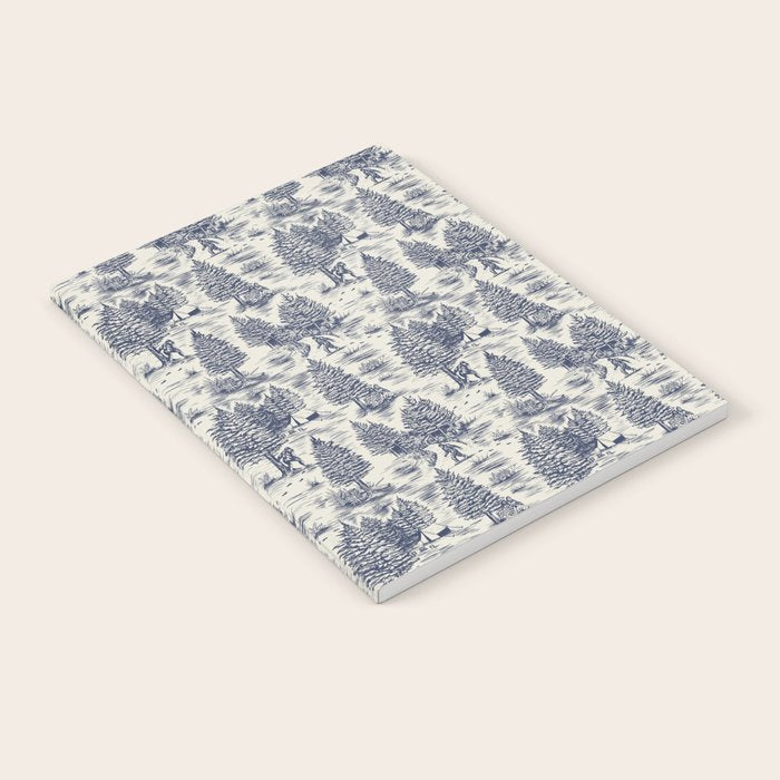 Bigfoot / Sasquatch Toile de Jouy in Blue Notebook Gallery Image 1