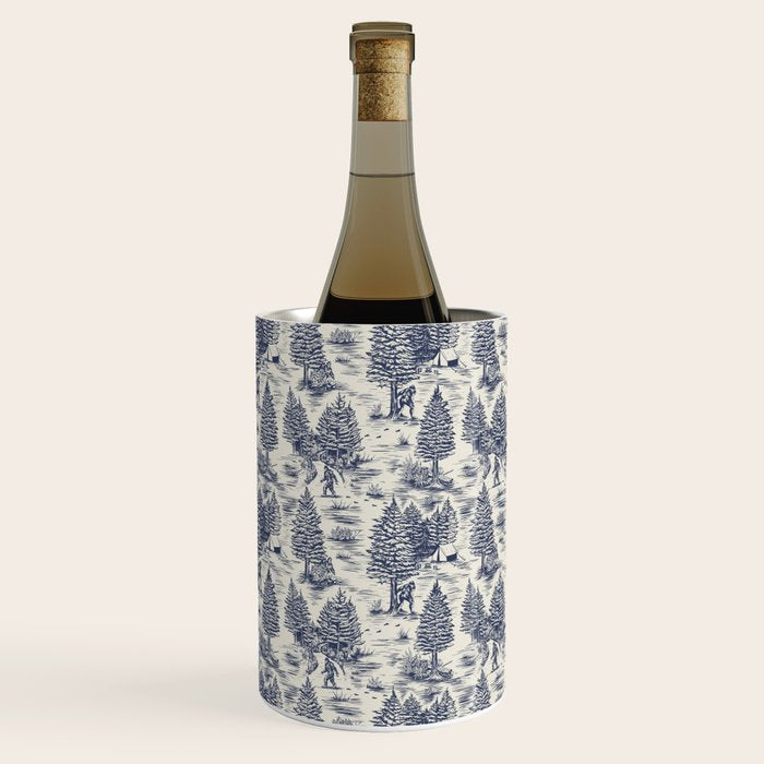 Bigfoot / Sasquatch Toile de Jouy in Blue Wine Chiller Gallery Image 2