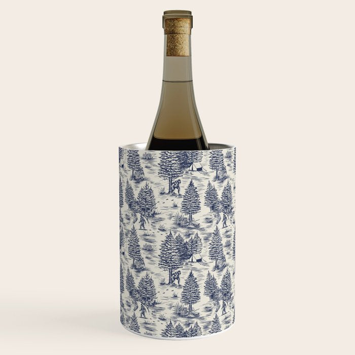Bigfoot / Sasquatch Toile de Jouy in Blue Wine Chiller Gallery Image 3