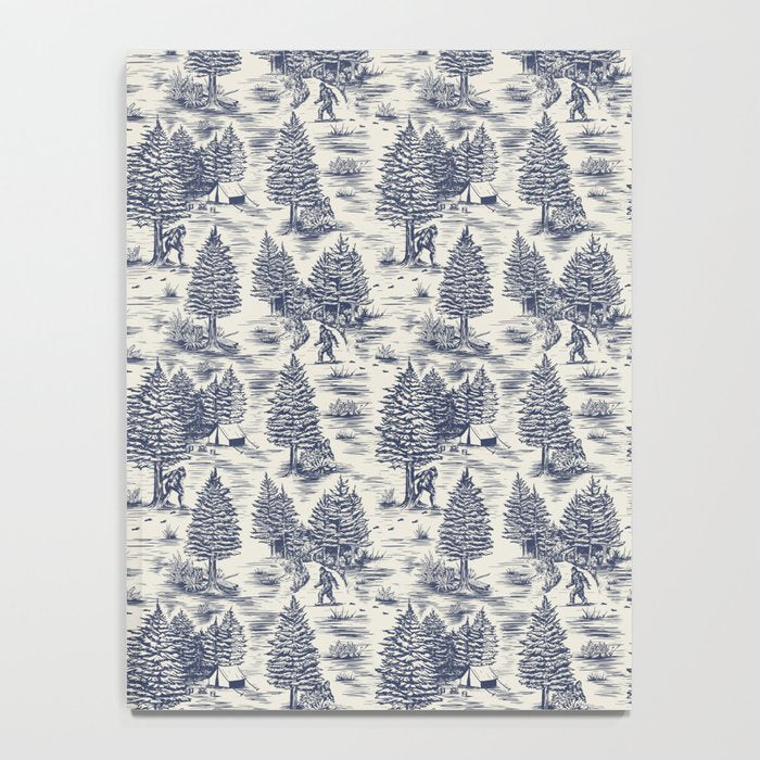Bigfoot / Sasquatch Toile de Jouy in Blue Notebook Gallery Image 4