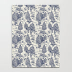 Bigfoot / Sasquatch Toile de Jouy in Blue Notebook Gallery Image 4