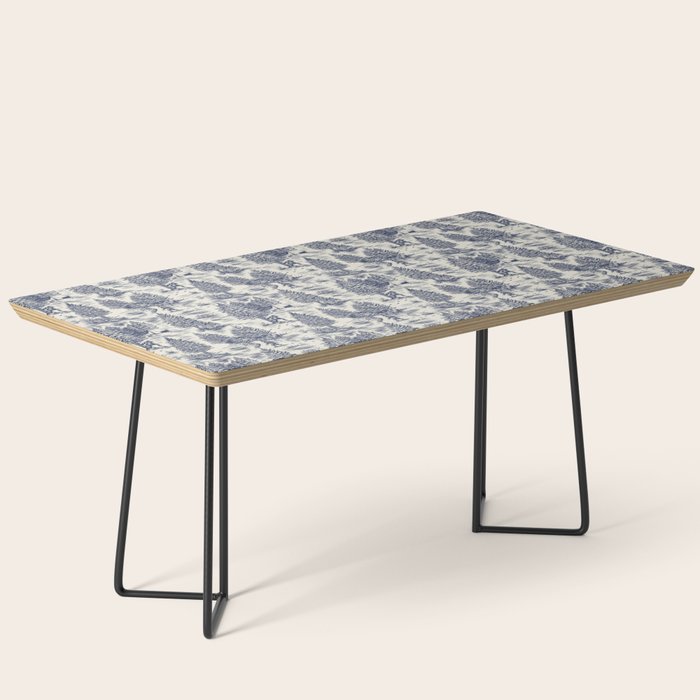 Bigfoot / Sasquatch Toile de Jouy in Blue Coffee Table Gallery Image 1