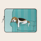 Happy Couch Beagle | Cute Sleeping Dog Laptop Sleeve Gallery Image 1