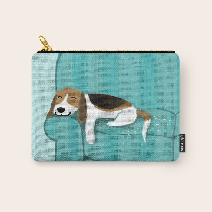 Happy Couch Beagle | Cute Sleeping Dog Carry All Pouch Gallery Image 1