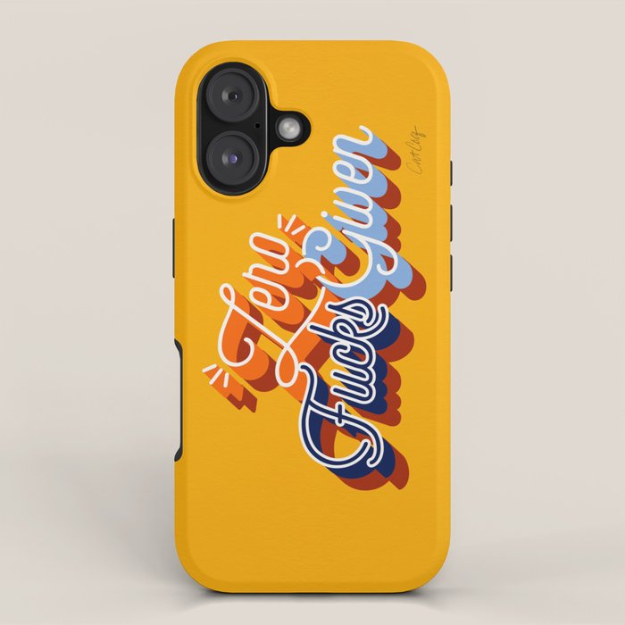 Zero F*cks Given - Yellow & Blue Palette iPhone Case Gallery Image 1