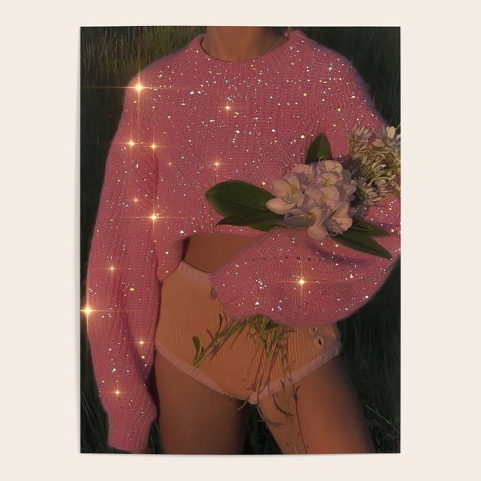 THE END OF JUNE | flowers | pink | collage | aesthetic | summer | glitter | bling | girl  Poster Gallery Image 1