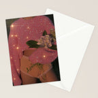 THE END OF JUNE | flowers | pink | collage | aesthetic | summer | glitter | bling | girl  Stationery Card Gallery Image 2
