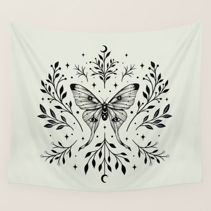 Mystical Luna Moth Wall Tapestry Gallery Image 4