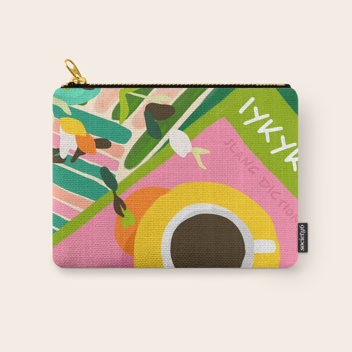 IYKYK, If You Know You Know, Typography Tea American Slang Quote Quirky, English Language Communication Millennials Whimsical Fun, Eclectic Bohemian Contemporary Painting Words Attitude Carry All Pouch Gallery Image 1