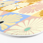 Retro Flowers Check Pattern XXVII Bath Mat Gallery Image 3