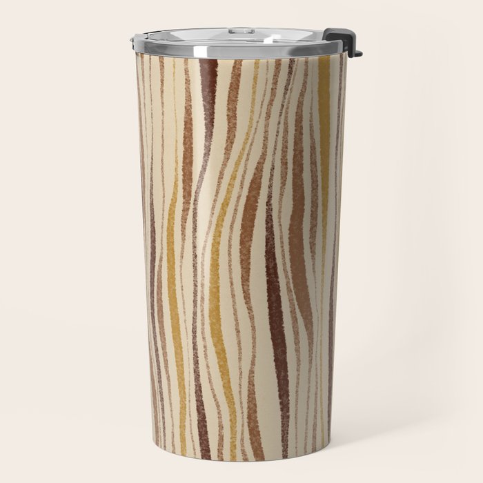 Irregular Lines / Brown & Yellow Travel Mug Gallery Image 2