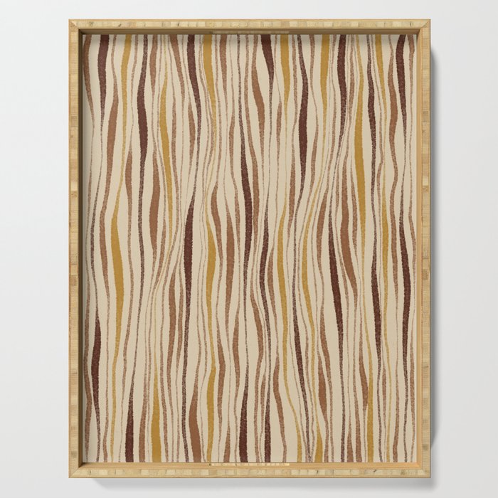 Irregular Lines / Brown & Yellow Serving Tray Gallery Image 1