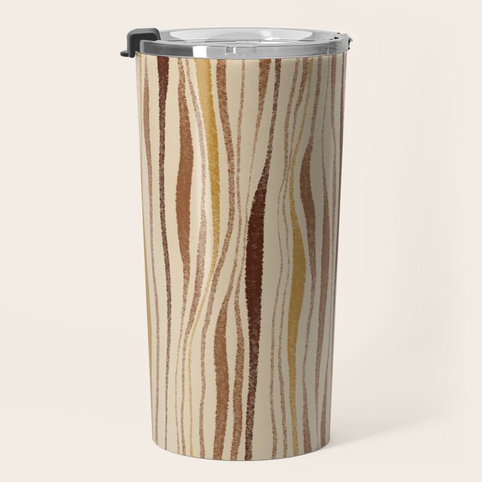 Irregular Lines / Brown & Yellow Travel Mug Gallery Image 3