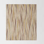 Irregular Lines / Brown & Yellow Throw Blanket Gallery Image 2