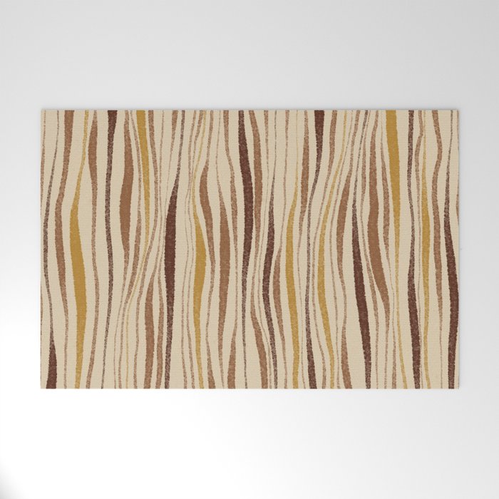 Irregular Lines / Brown & Yellow Welcome Mat Gallery Image 1