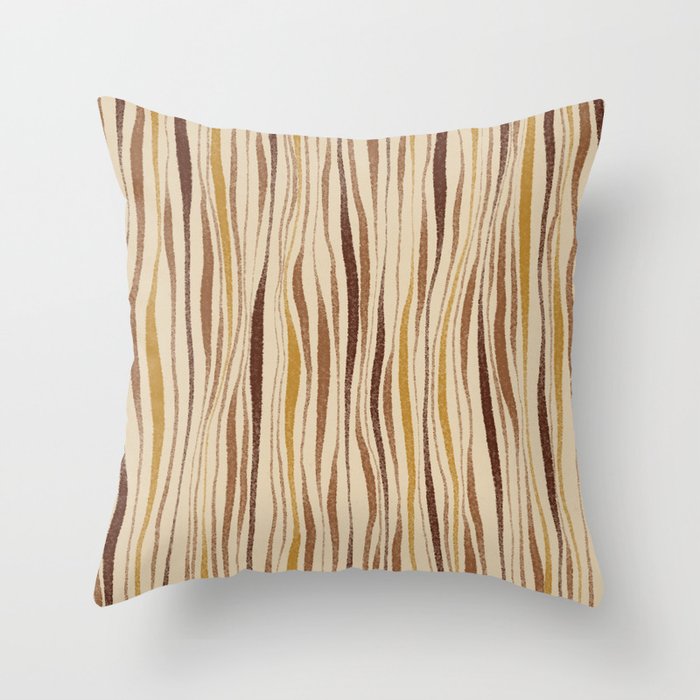 Irregular Lines / Brown & Yellow Throw Pillow Gallery Image 1