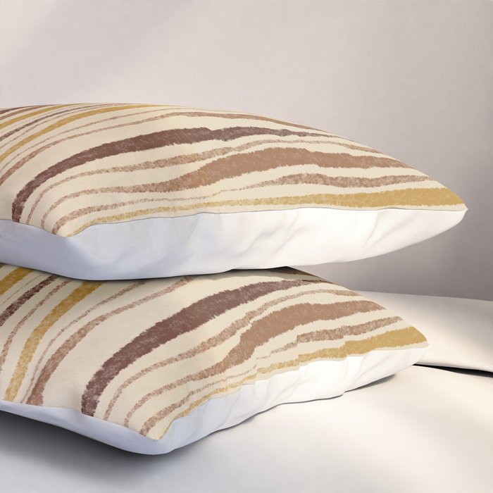 Irregular Lines / Brown & Yellow Pillow Sham Gallery Image 3