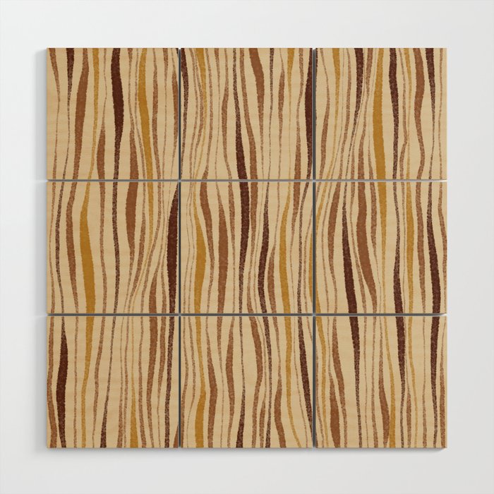 Irregular Lines / Brown & Yellow Wood Wall Art Gallery Image 1