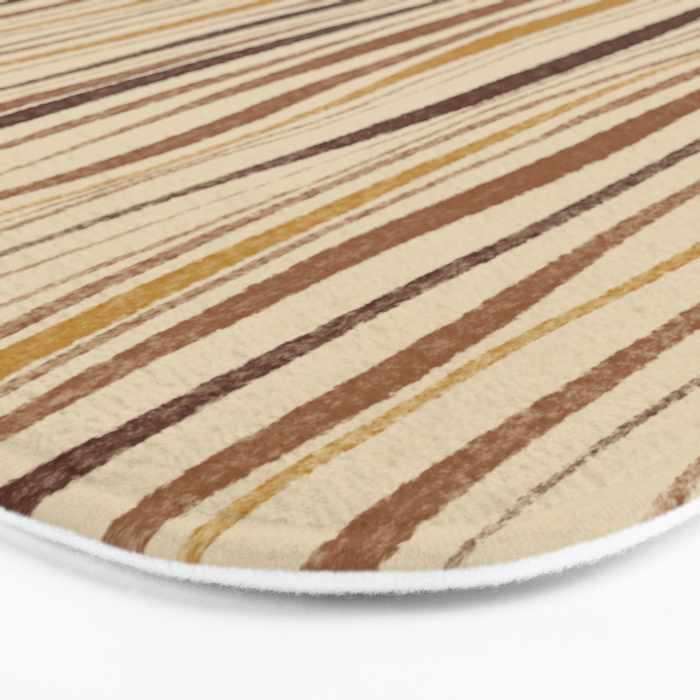 Irregular Lines / Brown & Yellow Bath Mat Gallery Image 3