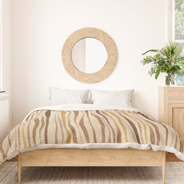 Irregular Lines / Brown & Yellow Duvet Cover Gallery Image 3