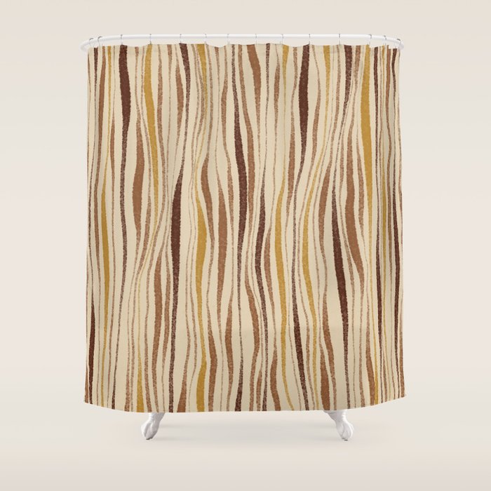 Irregular Lines / Brown & Yellow Shower Curtain Gallery Image 1