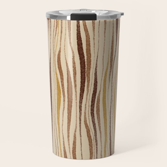 Irregular Lines / Brown & Yellow Travel Mug Gallery Image 1