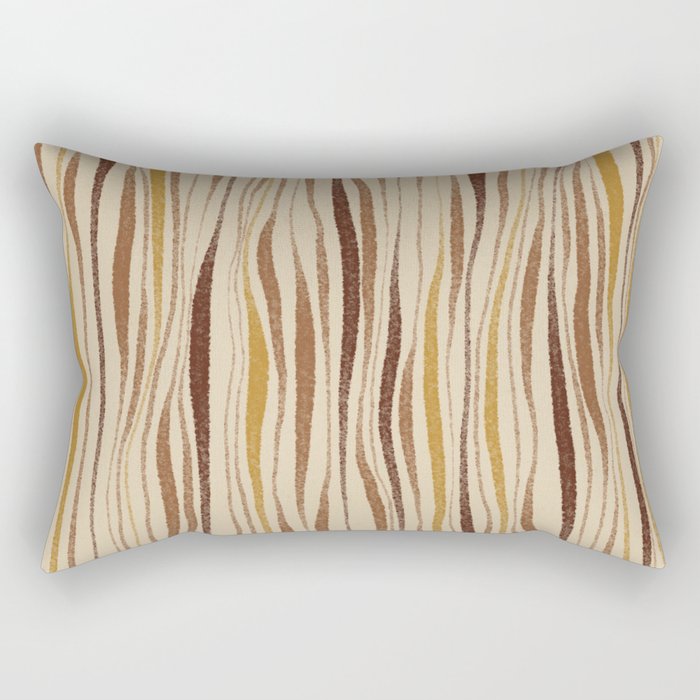 Irregular Lines / Brown & Yellow Rectangular Pillow Gallery Image 1