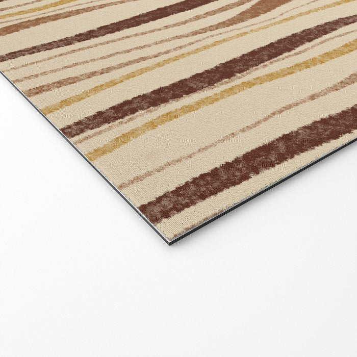Irregular Lines / Brown & Yellow Welcome Mat Gallery Image 2