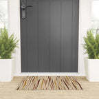 Irregular Lines / Brown & Yellow Welcome Mat Gallery Image 3