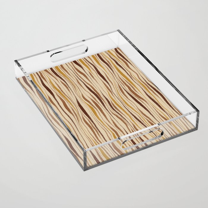 Irregular Lines / Brown & Yellow Acrylic Tray Gallery Image 1