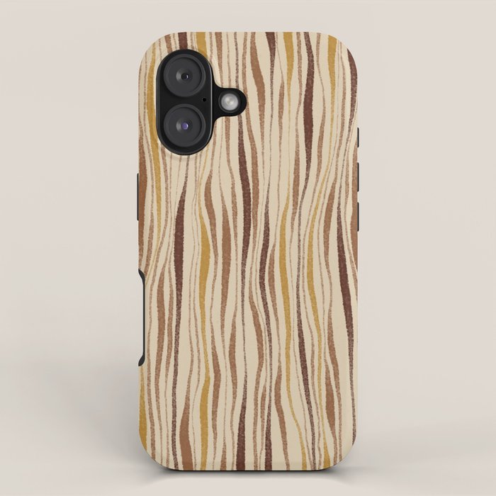 Irregular Lines / Brown & Yellow iPhone Case Gallery Image 1