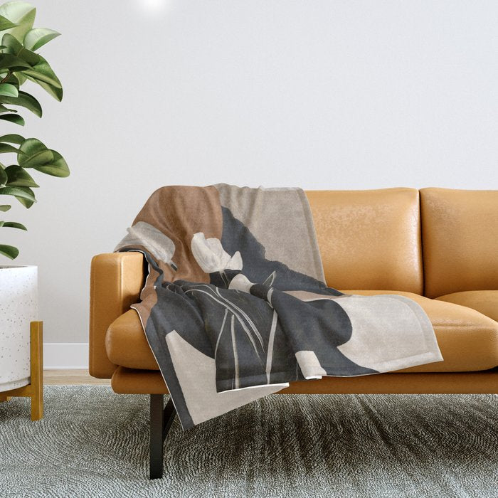 Abstract Art Flowers 3 Throw Blanket Gallery Image 1