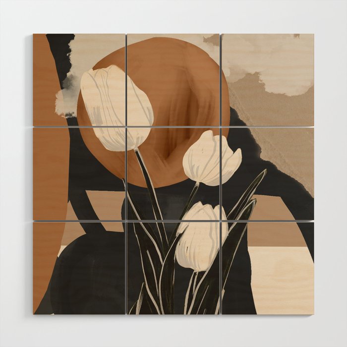 Abstract Art Flowers 3 Wood Wall Art Gallery Image 1