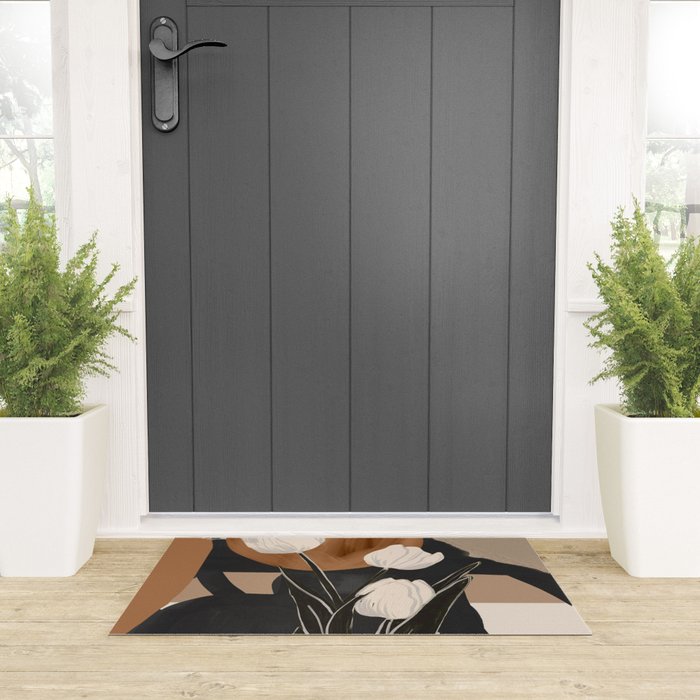 Abstract Art Flowers 3 Welcome Mat Gallery Image 3