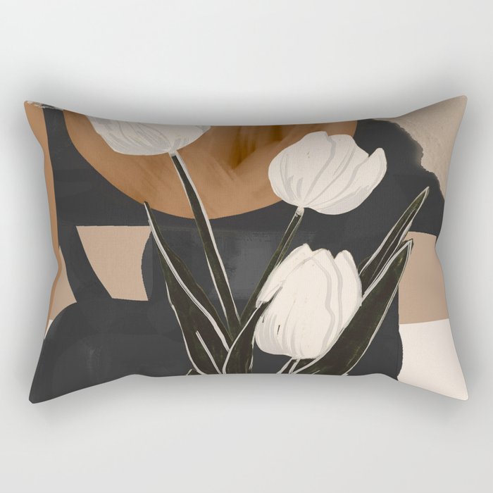 Abstract Art Flowers 3 Rectangular Pillow Gallery Image 1