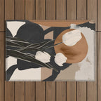 Abstract Art Flowers 3 Outdoor Rug Gallery Image 1