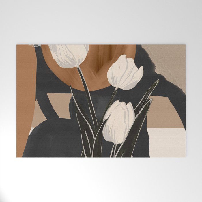 Abstract Art Flowers 3 Welcome Mat Gallery Image 1
