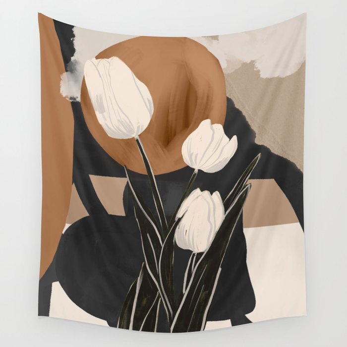 Abstract Art Flowers 3 Wall Tapestry Gallery Image 1