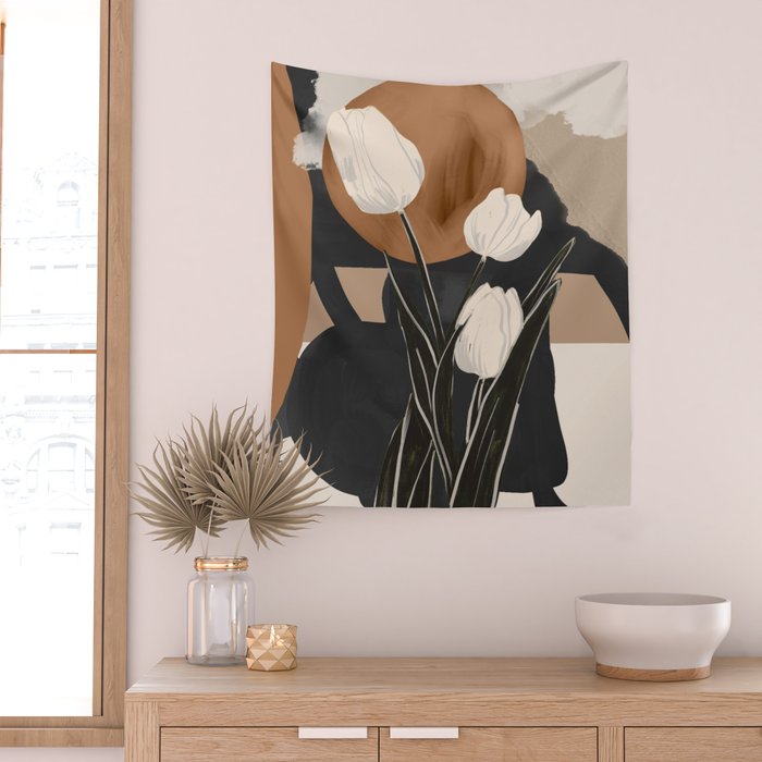 Abstract Art Flowers 3 Wall Tapestry Gallery Image 2