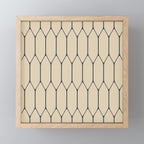 Long Honeycomb Minimalist Geometric Pattern in Retro Charcoal Gray and Beige Mini Art Print Gallery Image 1