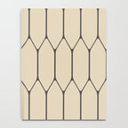 Long Honeycomb Minimalist Geometric Pattern in Retro Charcoal Gray and Beige Notebook Gallery Image 4