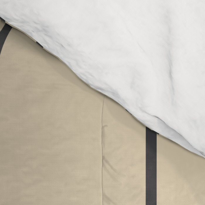 Long Honeycomb Minimalist Geometric Pattern in Retro Charcoal Gray and Beige Comforter Gallery Image 4