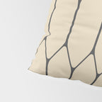 Long Honeycomb Minimalist Geometric Pattern in Retro Charcoal Gray and Beige Pillow Sham Gallery Image 4