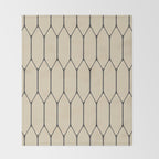 Long Honeycomb Minimalist Geometric Pattern in Retro Charcoal Gray and Beige Throw Blanket Gallery Image 2
