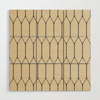 Long Honeycomb Minimalist Geometric Pattern in Retro Charcoal Gray and Beige Wood Wall Art Gallery Image 1