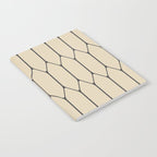 Long Honeycomb Minimalist Geometric Pattern in Retro Charcoal Gray and Beige Notebook Gallery Image 2