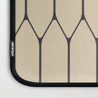 Long Honeycomb Minimalist Geometric Pattern in Retro Charcoal Gray and Beige Laptop Sleeve Gallery Image 3