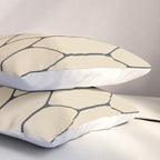 Long Honeycomb Minimalist Geometric Pattern in Retro Charcoal Gray and Beige Pillow Sham Gallery Image 3