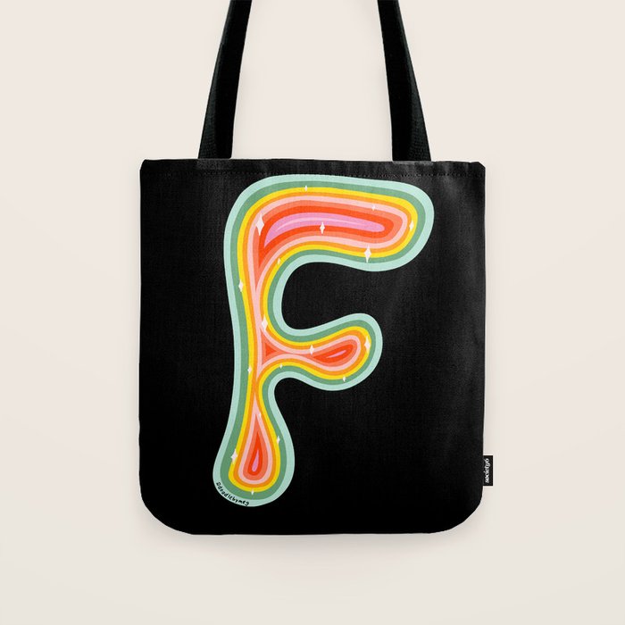 Rainbow F Tote Bag Gallery Image 1