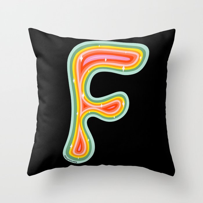 Rainbow F Throw Pillow Gallery Image 6